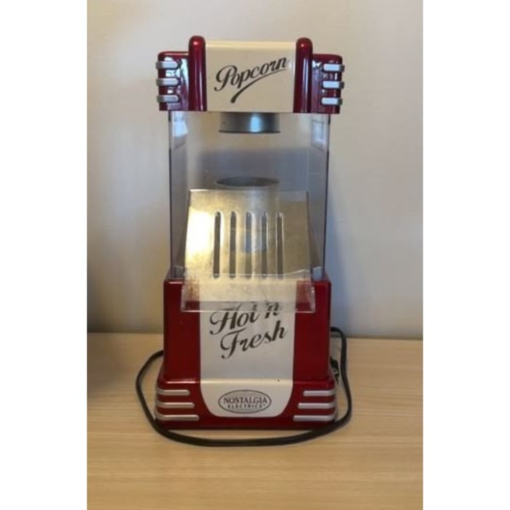 Nostalgia Electrics Hot Air Popcorn Maker Red White Vintage Tabletop RHAP100